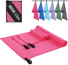 Mikrofaser Handtuch Set 3er, Groß Badetuch + 2 Klein