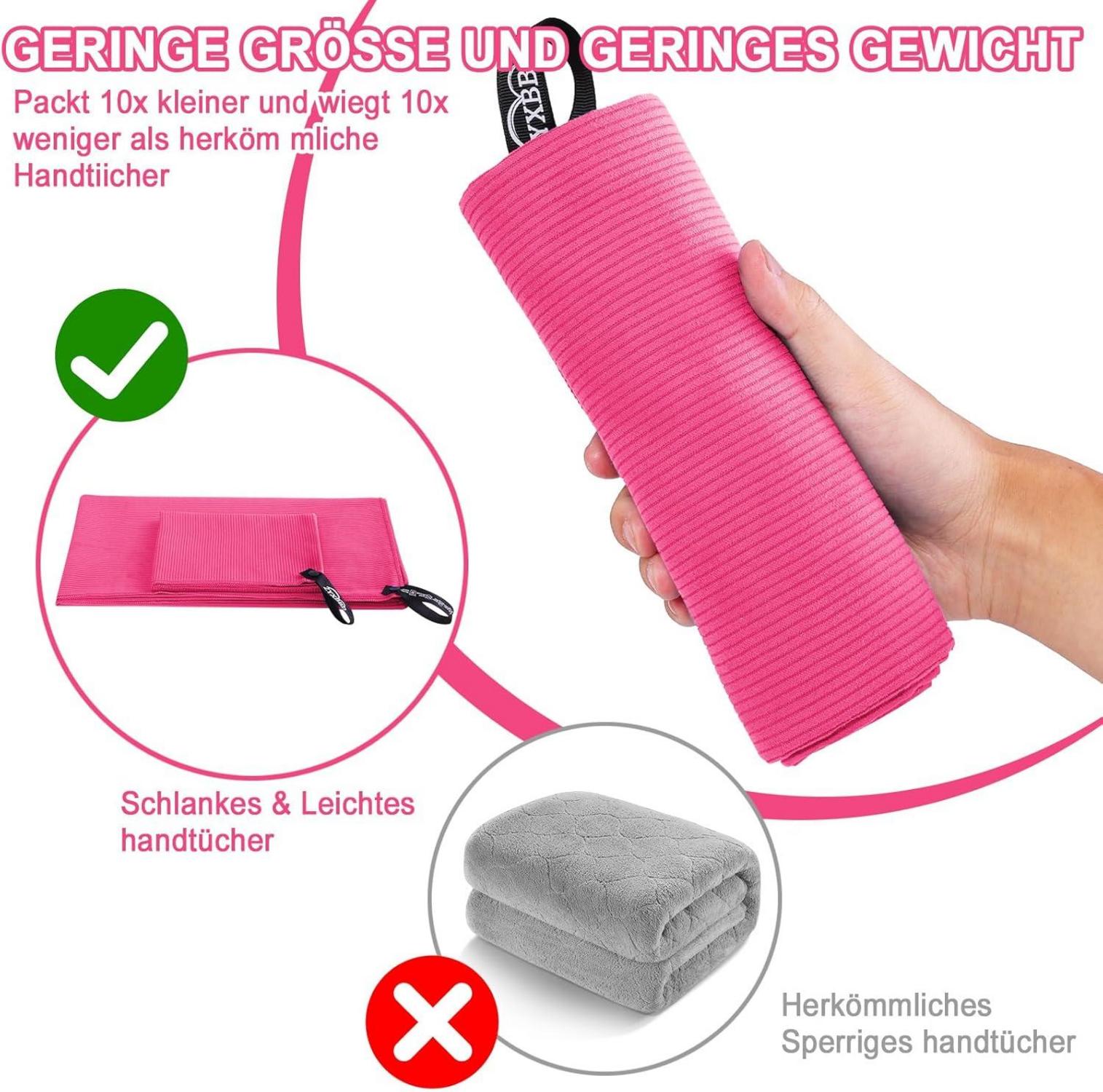 Mikrofaser Handtuch Set Strandtuch Badetuch Rose