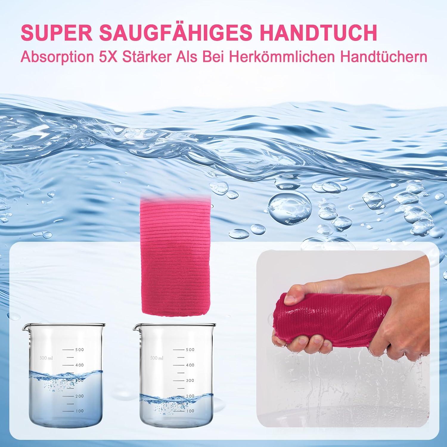 3er Set Mikrofaser Handtuch (160x80cm+2 Stück