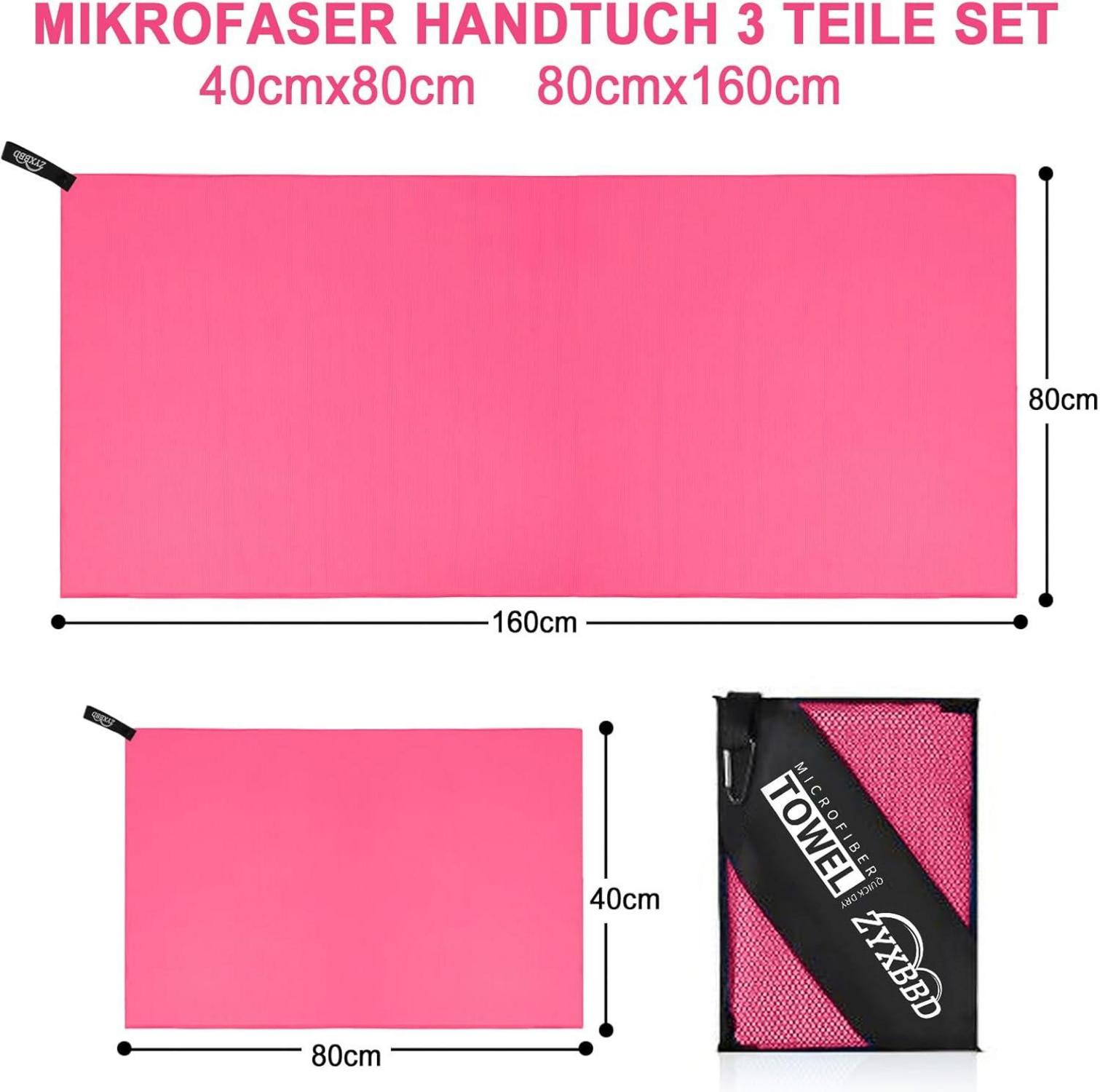Mikrofaser Handtuch Set Strandtuch Schnelltrocknend Fitness Sauna