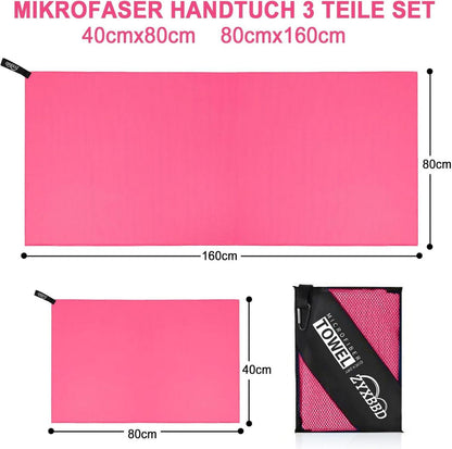 Mikrofaser Handtuch Set Strandtuch Schnelltrocknend Fitness Sauna