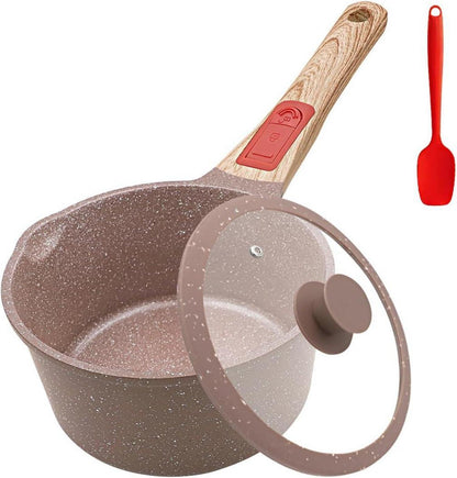 Keramik Stielkasserolle mit Deckel 16 cm 1.5L Antihaftbeschichtung