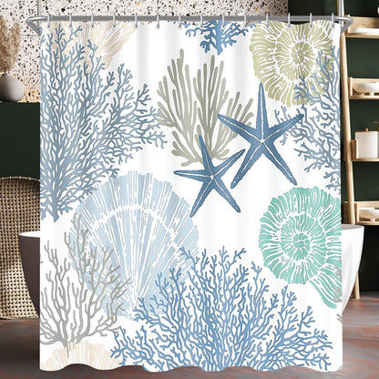 【Lerores】Duschvorhang Unterwasseralgen Textil 180x180cm