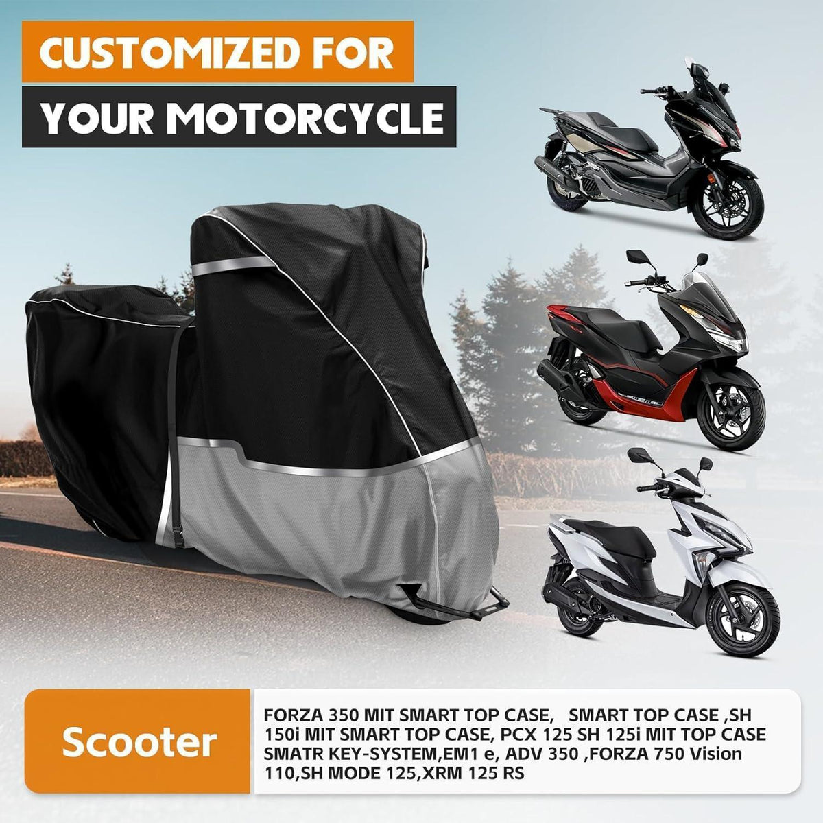 Wasserdichte Motorradabdeckplane für Honda Forza/SH 125/350