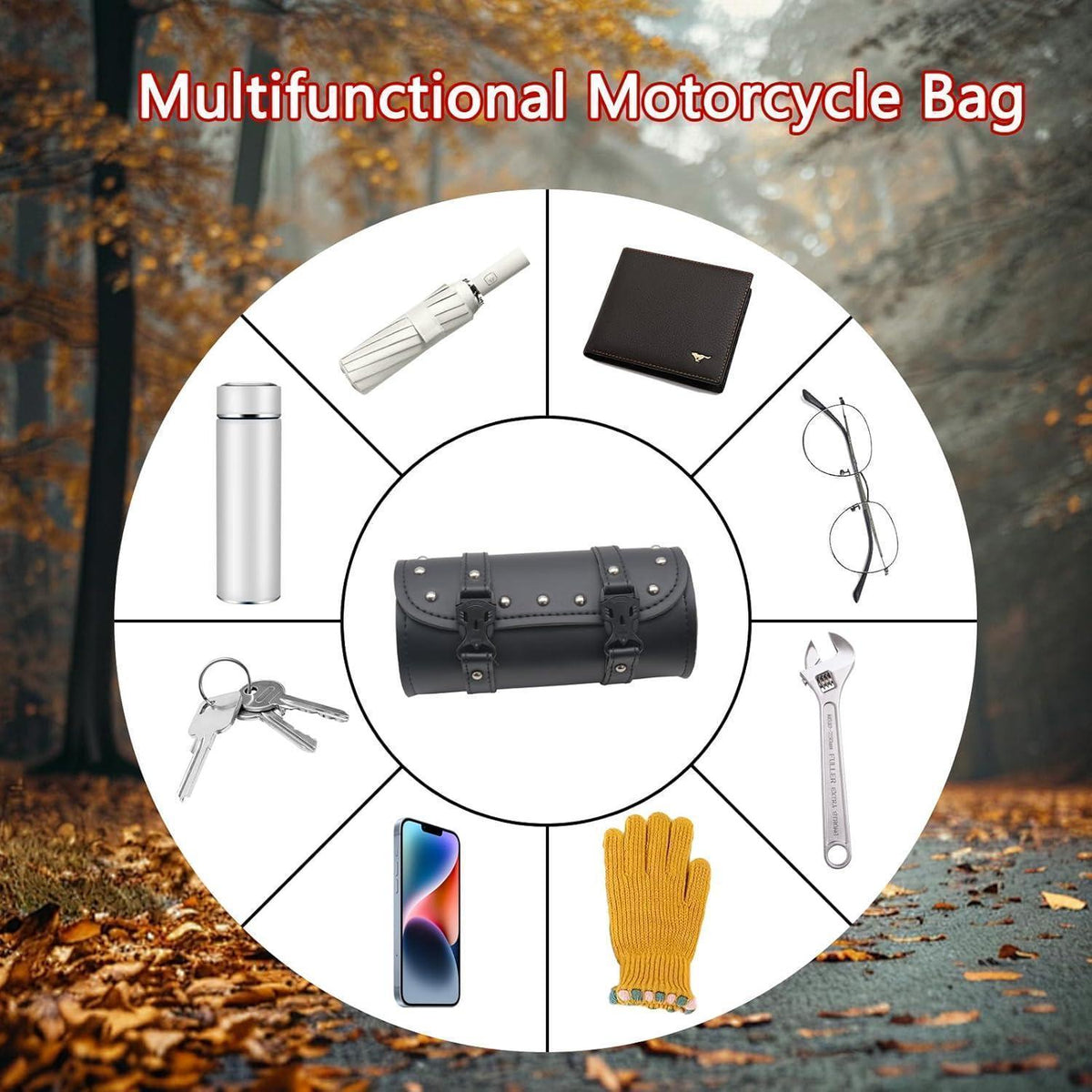 Motorrad Satteltasche Kunstleder Wasserdicht – Werkzeugtasche für Motorrad