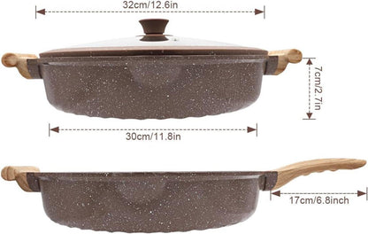 2-in-1 Keramik Pfanne 32cm mit Deckel Antihaft Bratpfanne für alle