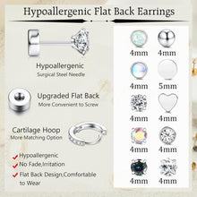 Hypoallergene Ohrringe Set Silber Gold für Damen Herren