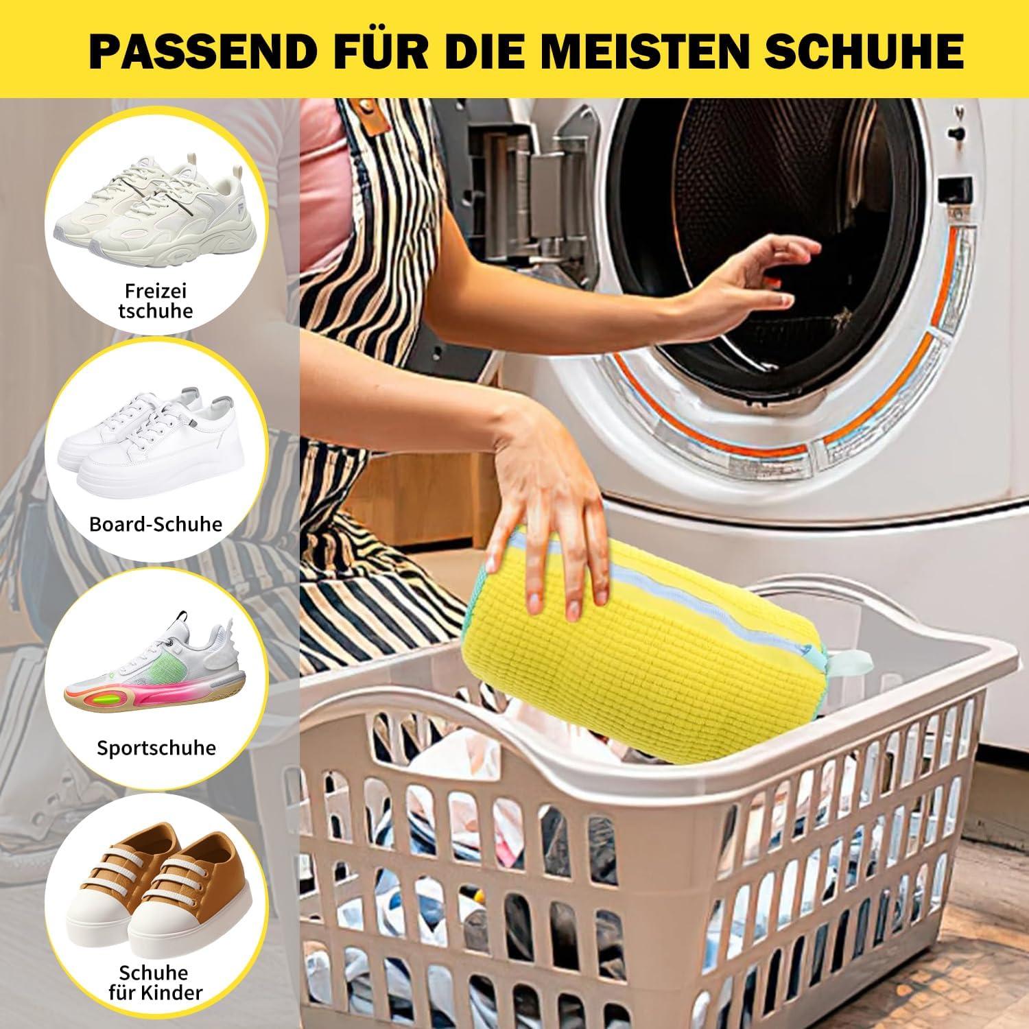 2er Pack Schuhwaschbeutel Wäschesack für Waschmaschine Gelb