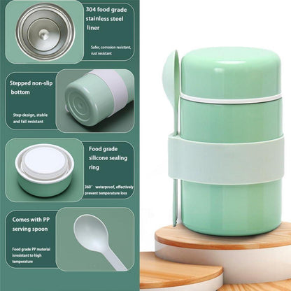 Edelstahl Thermobehälter 400ml Matcha Grün für Essen&Warmhalten
