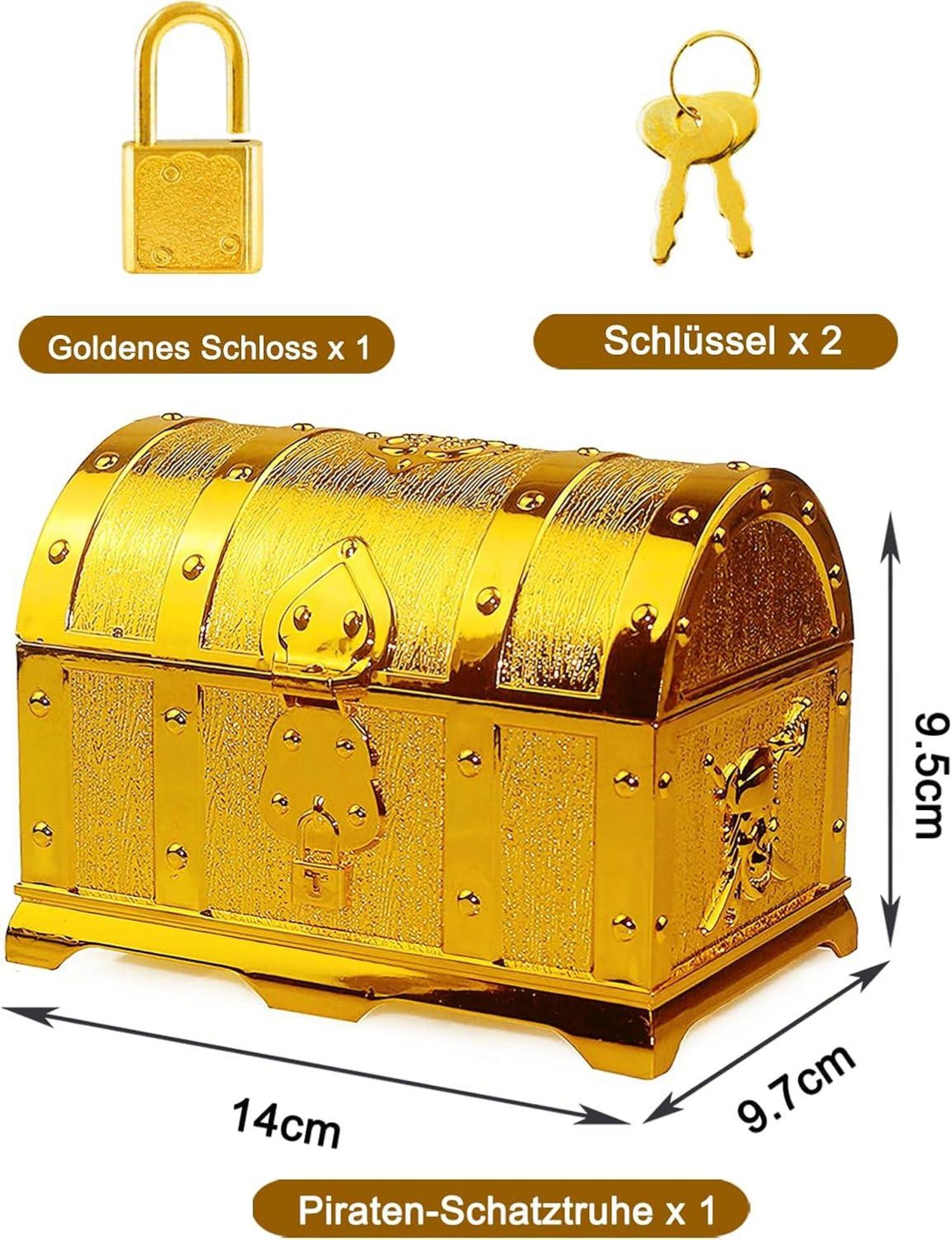 Goldene Schatztruhe Kindergeburtstag Piraten Schlüssel und
