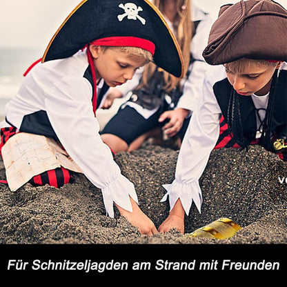 Goldene Schatzkiste Kindergeburtstag mit Schloss und Schlüssel