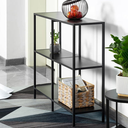 Moderner Konsolentisch Metall Schwarz 3 Ablageflächen 80cm