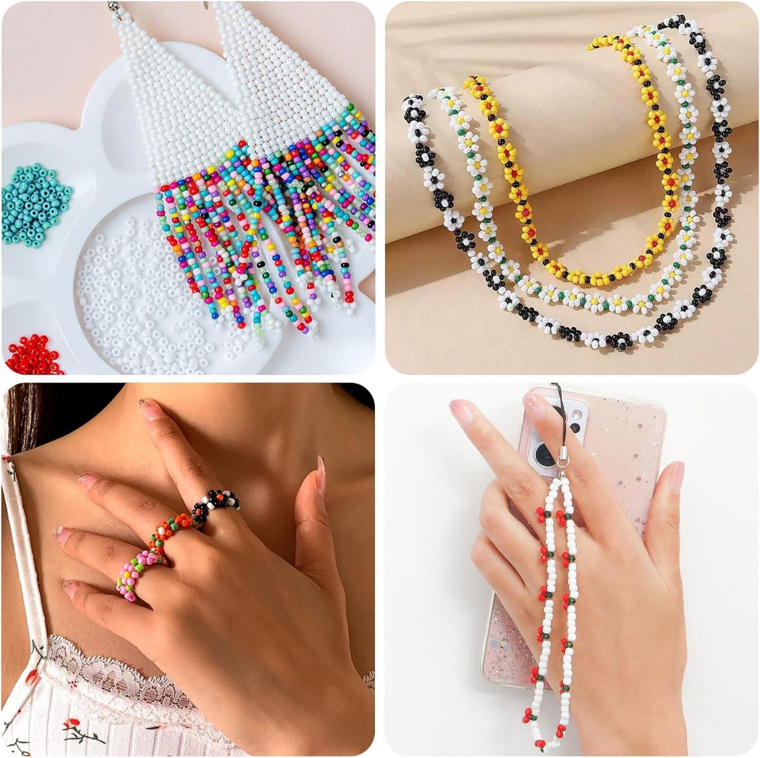 Funtopia 8200 Stück Perlen Set 3mm für Armbänder in 39 Farben