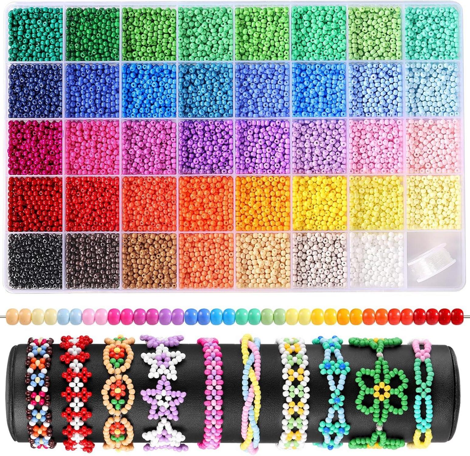 3mm Perlen für Armbänder, 39 Farben 8200 Stück Perlen Zum