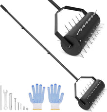 Rasenbelüfter Aerifizierer 6cm Nägel Stiel Handvertikutierer Walze