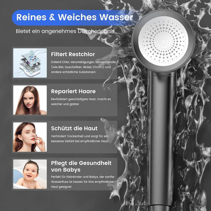 Duschkopf mit Filter Hochdruck Handbrause 15 Schichten Filtersystem