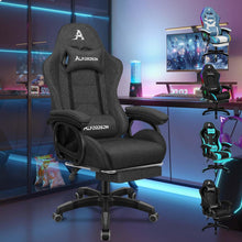 Gaming Stuhl mit Massage Lendenkissen Höhenverstellbar Grau