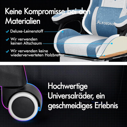 Racing Gaming Stuhl Massage RGB LED Beleuchtung Lordosenstütze