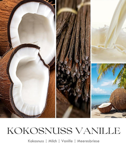AOOVOO Duftkerze Coconut & Vanilla im Glas, 255g - Handgemachte Kerze für Home Scented