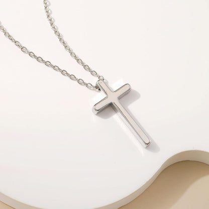 Kreuz Kette Damen Silber Anhänger Halskette Gold/Silber C-silber