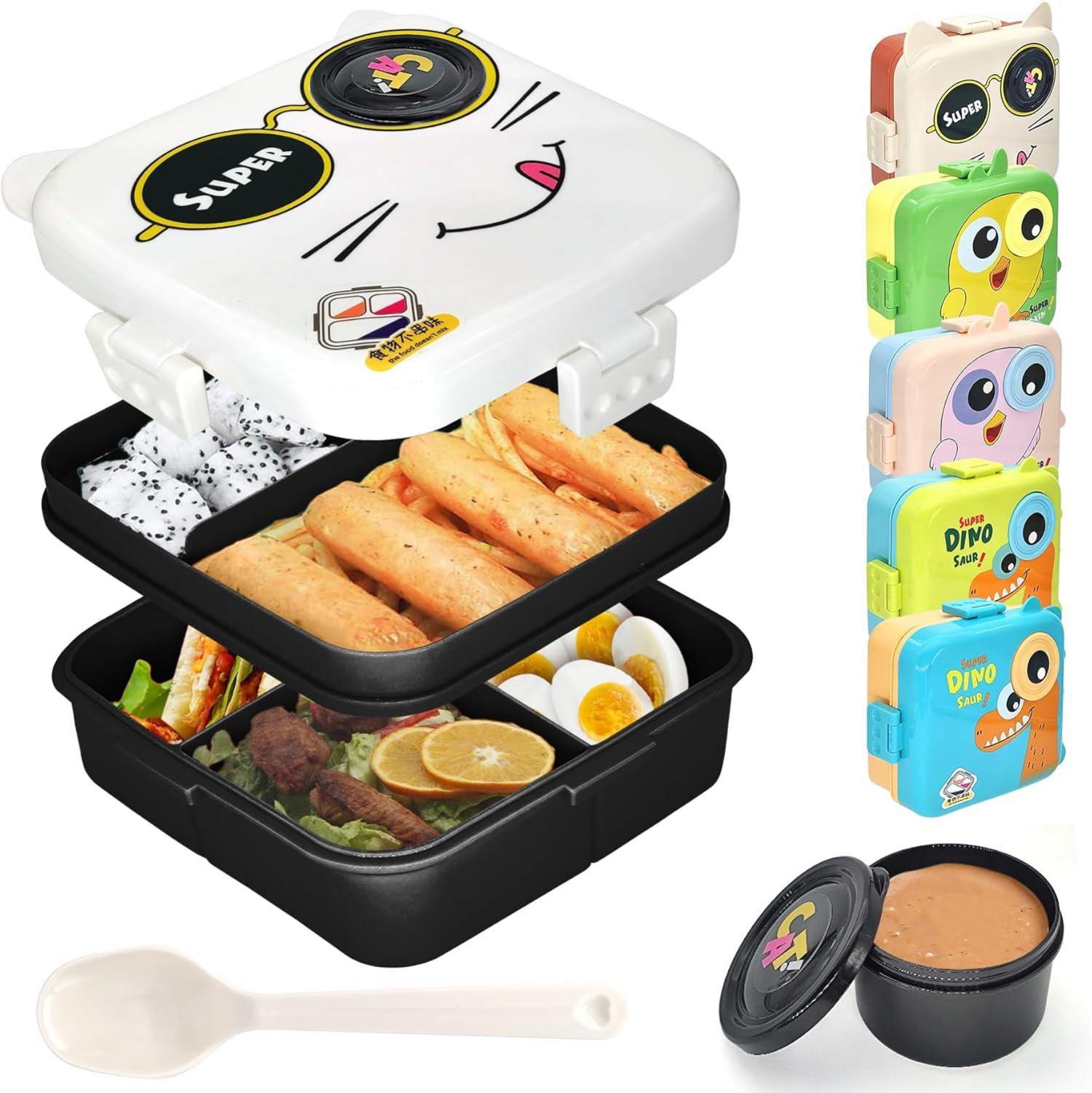 Brotdose mit Fächern Auslaufsicher Lunchbox Snackbox Kindergarten