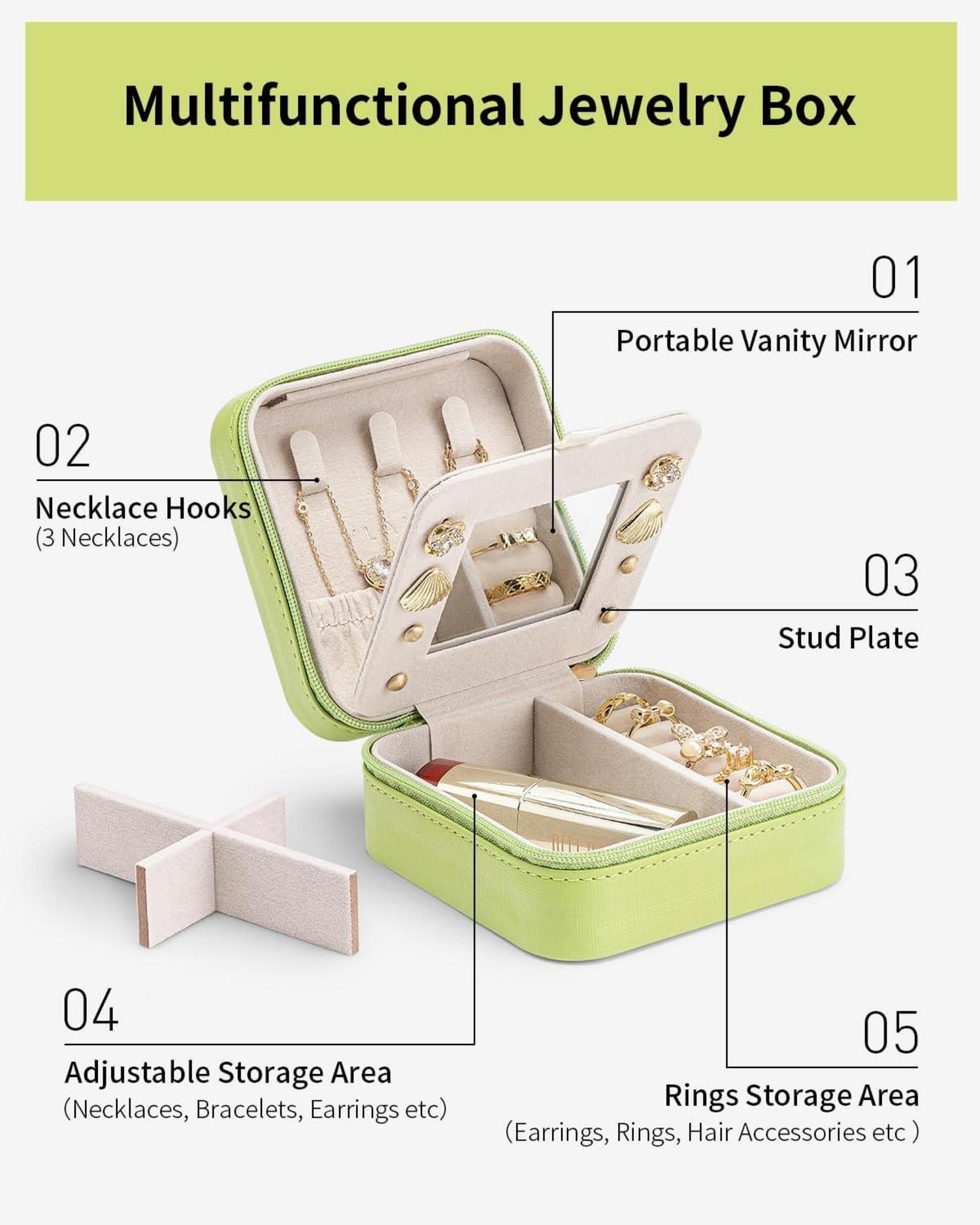 Schmuckkästchen Reise Damen Schmuckkasten Mini Schmuck-Reiseetui Uhren