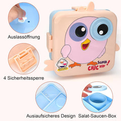 Brotdose Kinder mit Fächern Lunchbox Auslaufsicher für