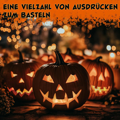 Halloween Kürbis Schnitzset 23-tlg. mit Hammer und 20 Formen