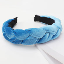 Haarband Samt Geflochten Elastisch Hair Hoop Blau