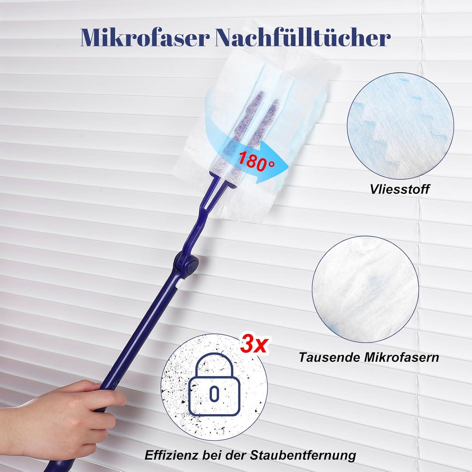 Staubmagnet Set 51 Stück Staubwedel Nachfüll Teleskopgriff Mikrofaser