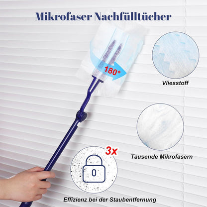 Staubmagnet Set 51 Stück Staubwedel Nachfüll Teleskopgriff Mikrofaser