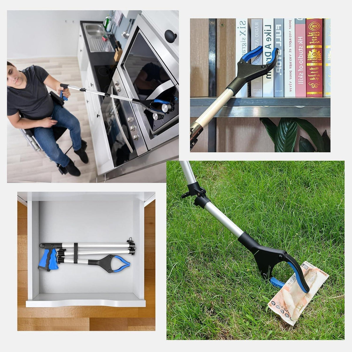 91cm Greifzange faltbar mit Magnet, drehbar, blau