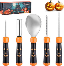Halloween Kürbis Schnitzset 5-tlg. Profi Werkzeuge in Tasche