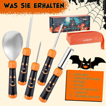 HAUSHOF Halloween Kürbis Schnitzset 5-tlg. mit Tasche und