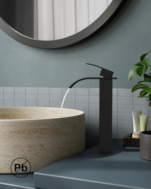 FORIOUS Wasserhahn Bad Schwarz Wasserfall Waschtisch Armatur