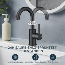 FORIOUS Schwarz Wasserhahn 360° Drehbar Edelstahl