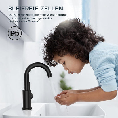 Moderne Schwarz Badarmatur Hochwertigem Edelstahl 360° Drehbar