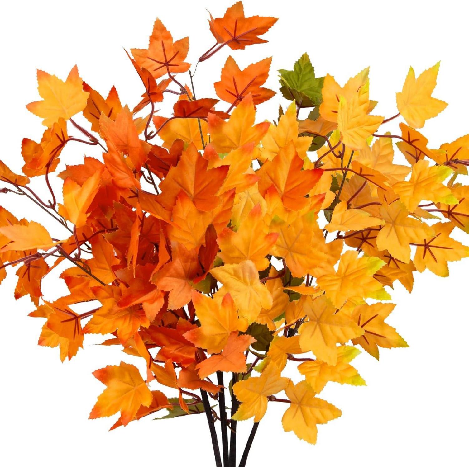 Künstliche Ahornblätter Herbst-Deko Set 4tlg. Gemischt