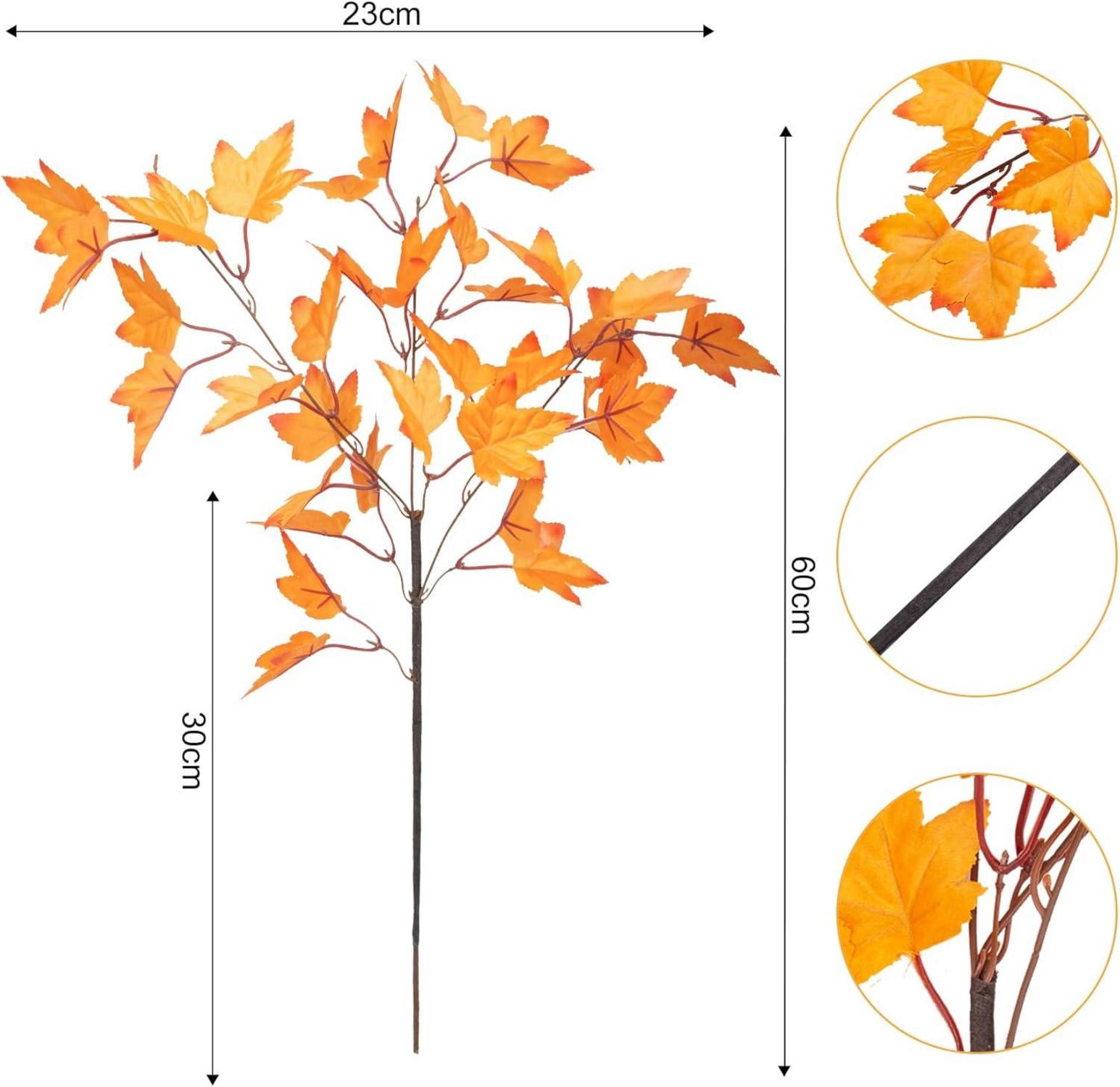 Herbst Ahornblatt Deko Set - 4 Stück, Künstliche Ahornblätter, Herbstdekoration