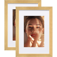 Egofine A5 Aluminum Picture Frame Display with Mats 2 Pack