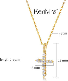 Damen Kreuzkette Silber Kreuz Anhänger Halskette Gold Kette