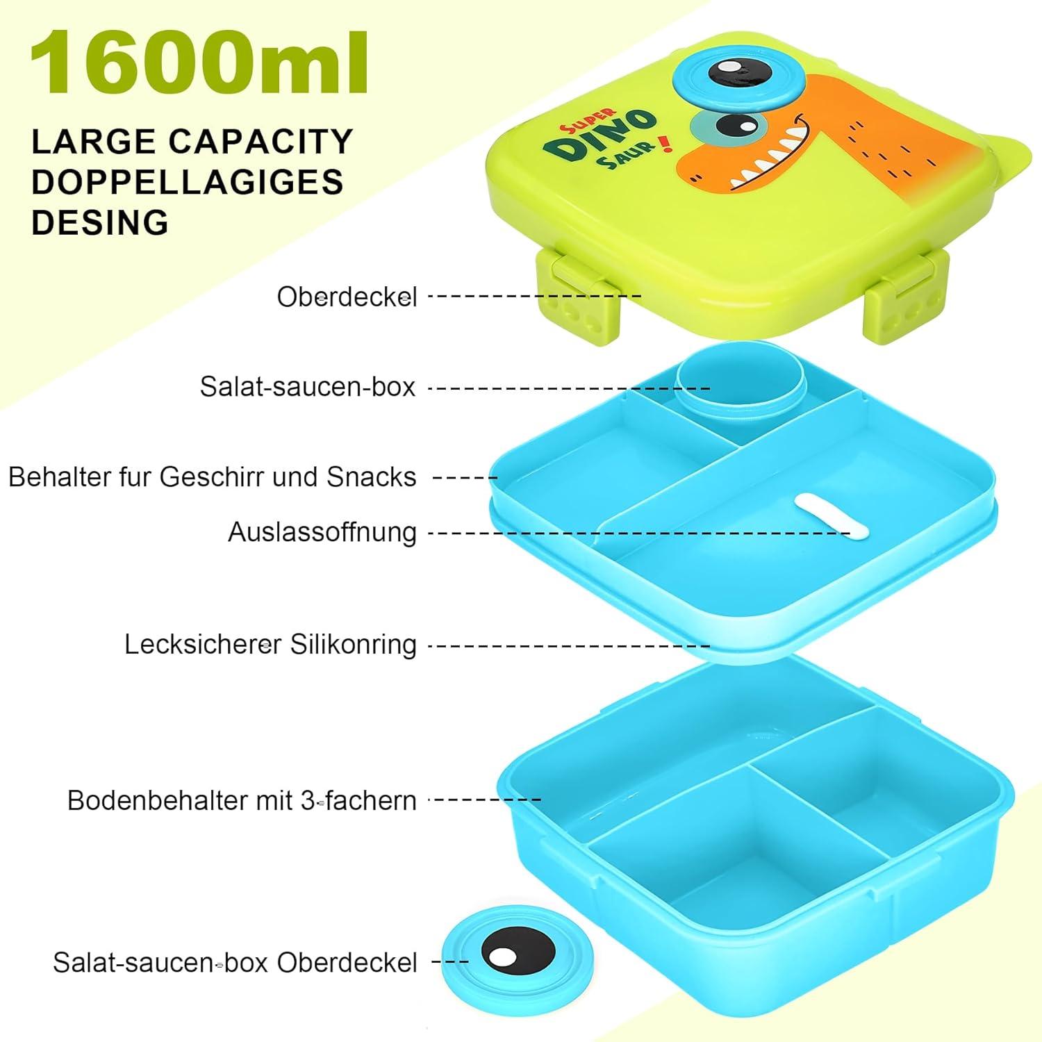 Brotdose mit Fächern Auslaufsicher Lunchbox Jausenbox Bento Box Kinder
