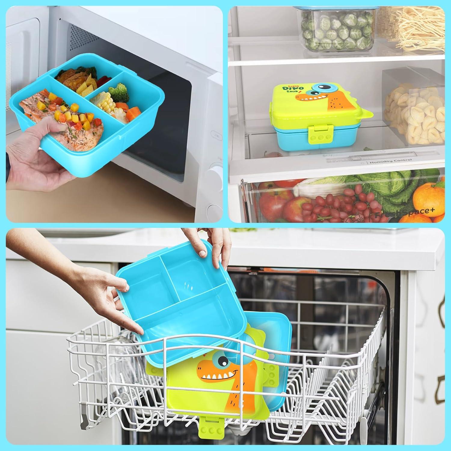 Brotdose Kinder mit Fächern Auslaufsicher Lunchbox Jausenbox Bento Box Snackbox