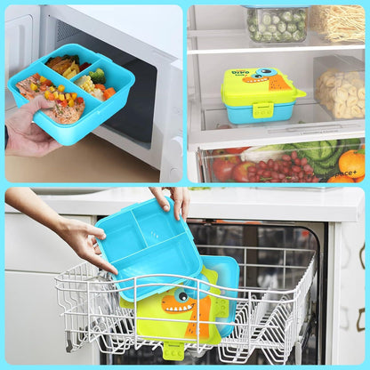 Brotdose Kinder mit Fächern Auslaufsicher Lunchbox Jausenbox Bento Box Snackbox