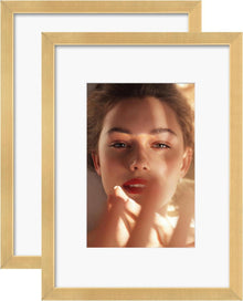 Aluminum Picture Frame Set with Mats for A4 Gold Frames