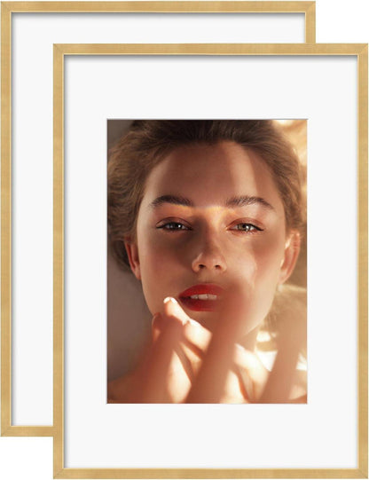 Aluminum Picture Frame Set for A3 Prints, 2 Pack Gold Frames
