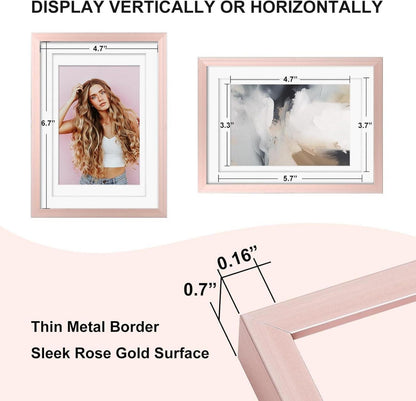Aluminium Bilderrahmen 13 x 18 cm 2er Pack mit Plexiglas Rose Gold