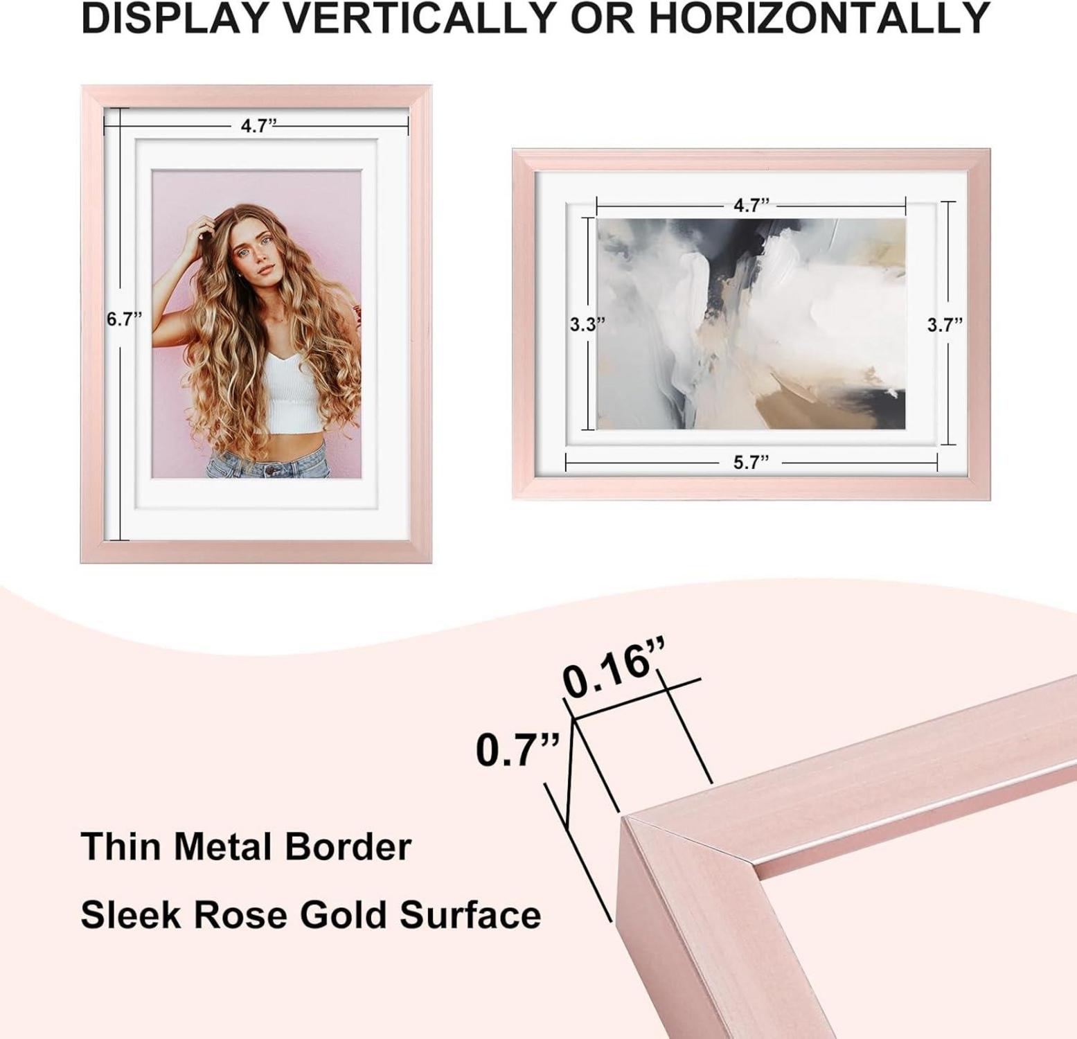 Aluminium Bilderrahmen 13 x 18 cm 2er Pack mit Plexiglas Rose Gold