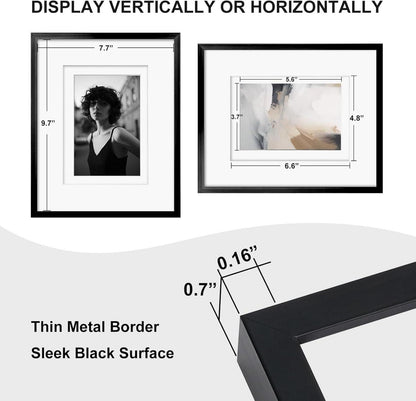 Aluminium Bilderrahmen 20x25 cm Schwarz 2er Pack Plexiglas Matten Tisch Wandmontage