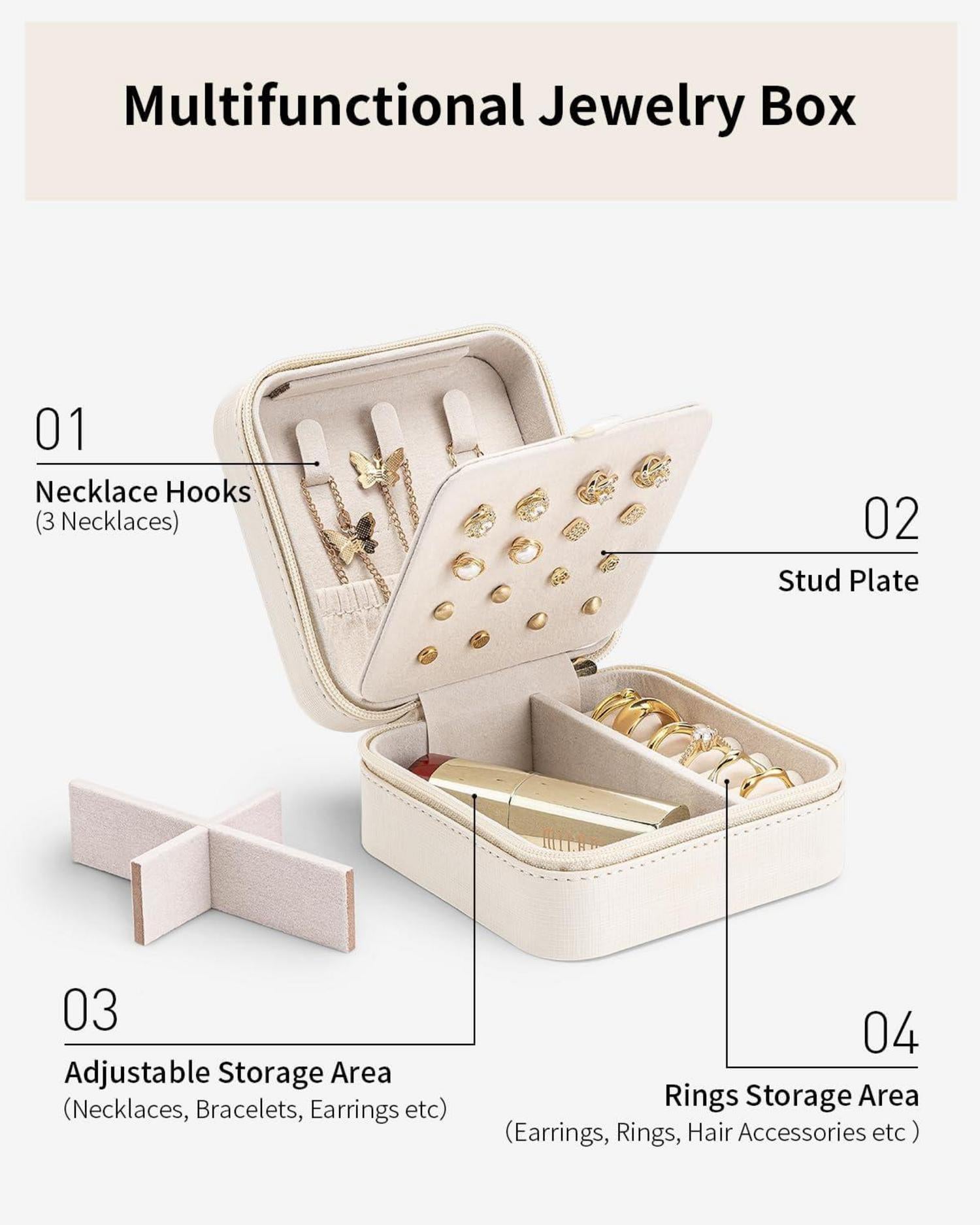 Kleine Schmuckkasten Mädchen Damen Leder Organizer Ohrringe Halsketten